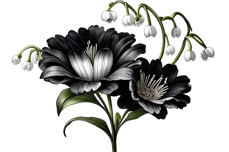 Lily Of The Valley And Marigold And Daddodil