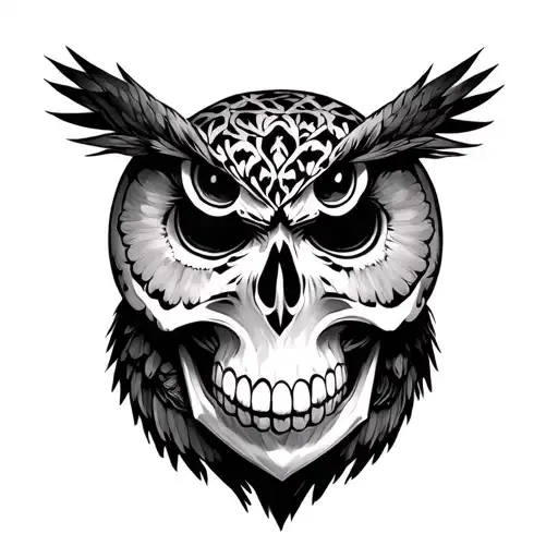Skull And Owl