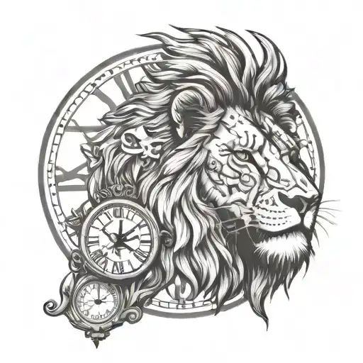 Lion And Clock Face