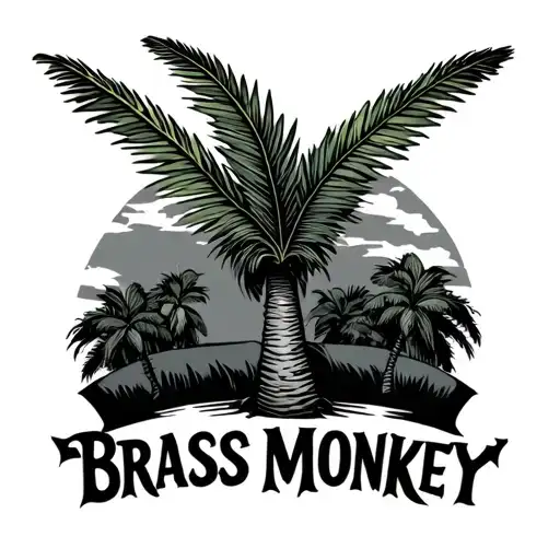 Palm Tree With Brass Monkey Written Underneath