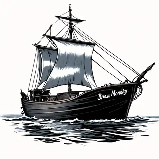 Boat With The Name Brass Moneky
