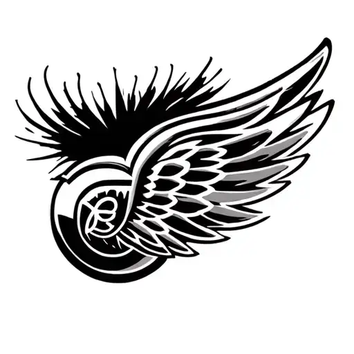 Detroit Red Wings Logo Combined With A Pheonix Rising