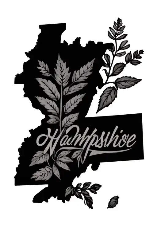 New Hampshire State Outline With Stuff Around It