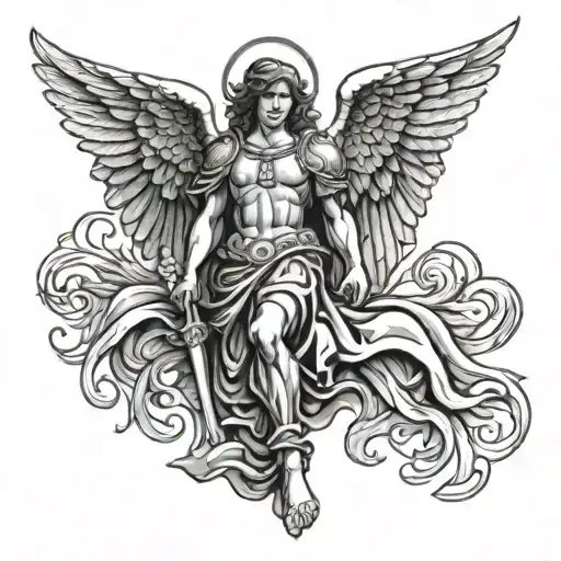 Saint Michael Resting Angel Wings