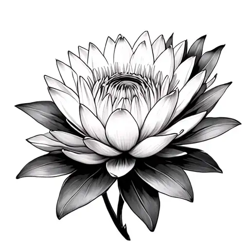 Water Lily And Chrysanthemum