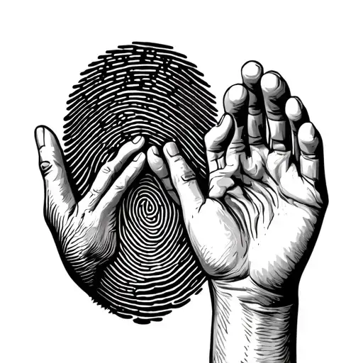 Fingerprint Family Holding Hands