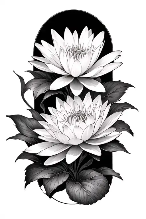 Water Lily And Chrysanthemum