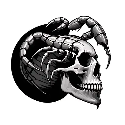 Scorpion On A Skull