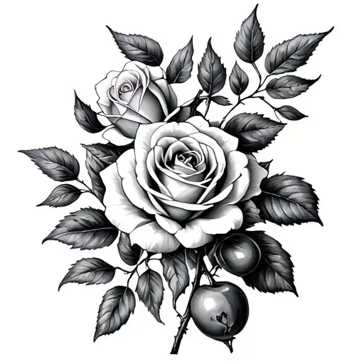 Roses With Vines With Dates Arranged