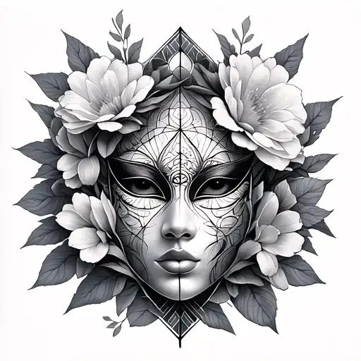 Sacred Geometry Flowers And Mask