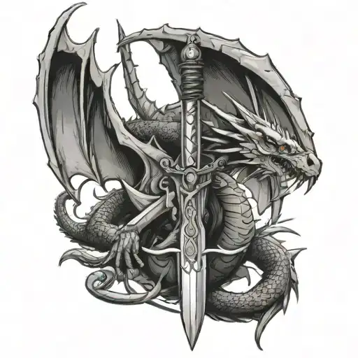 A Sword Piercing A Dragon