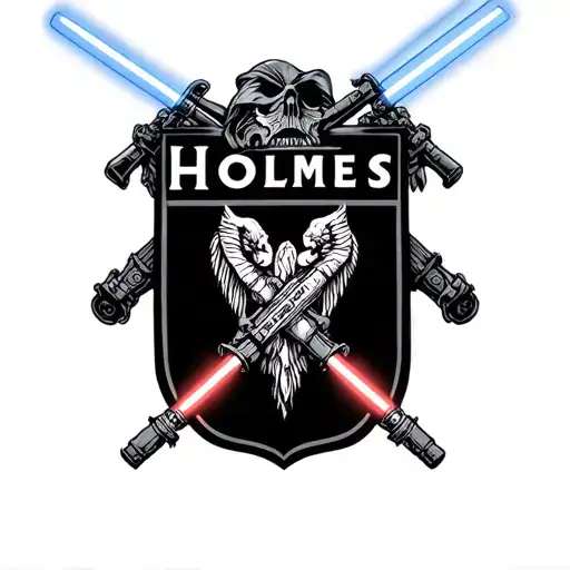 Holmes Family Coat Of Arms Star Wars Style With Light Sabers