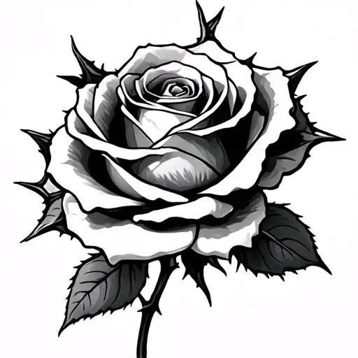 1 Rose With Thorns Wrapped