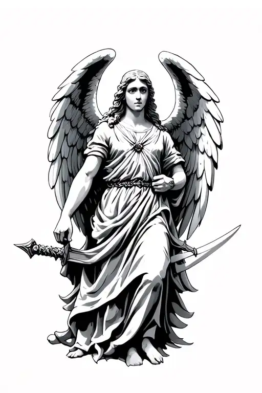 Guardian Angel Holding Sword