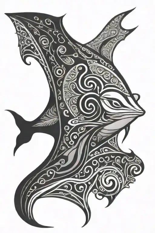 Maori Manta Ray Simple 2D
