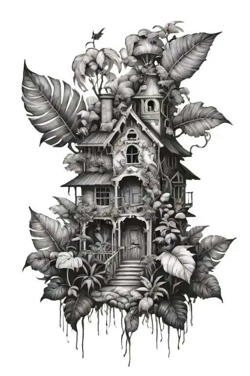 Leaves Scary Jungle House
