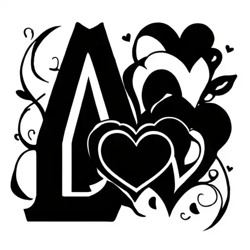 Letter A And Letter L With Hearts One Heart Made