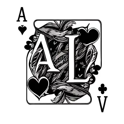 Letter A And Letter L With Hearts Playing Card