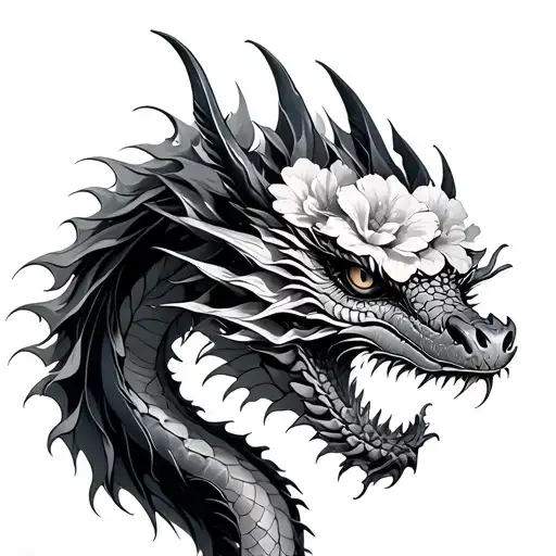 Dragon With Flowers