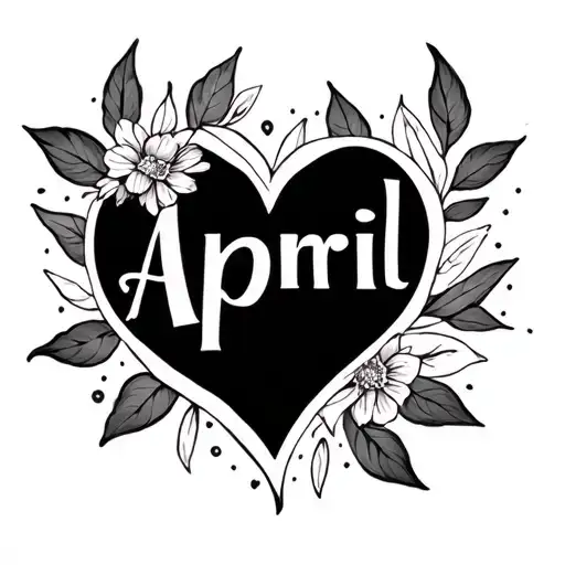 Name April With A Heart Next To It