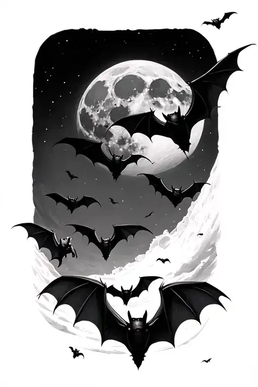 Bats Flying To The Moon