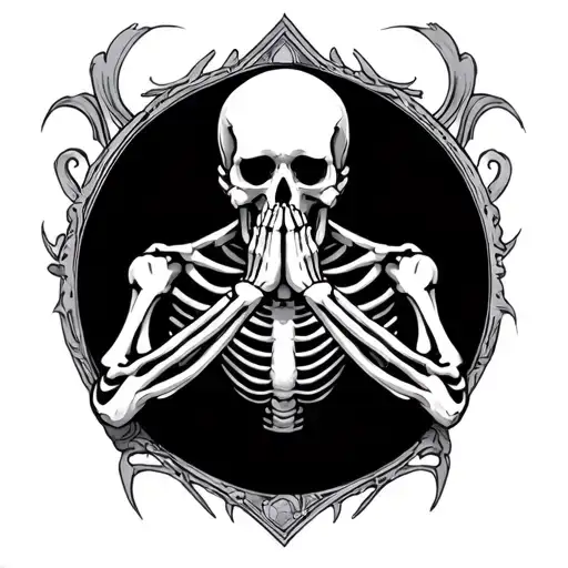 Full Body Skeleton In Prayer Stance