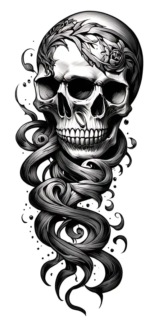 Skull Soft Shading More Line Work