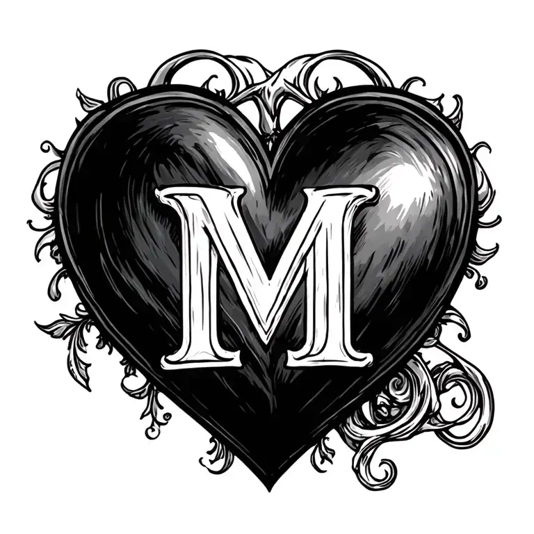 Heart Initial M With Heart