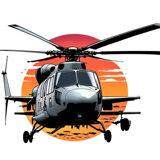 Army Helicopter Sunset