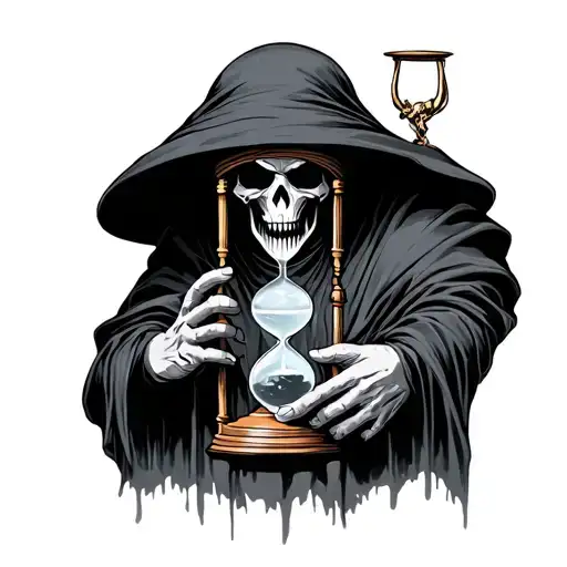 Grimreaper Holding Hourglass