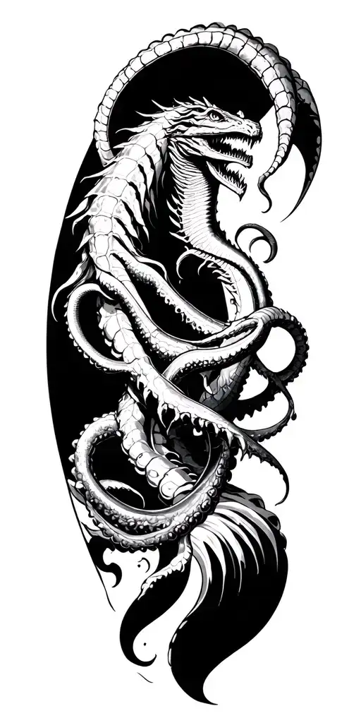 Poseidon And Waves And Kraken