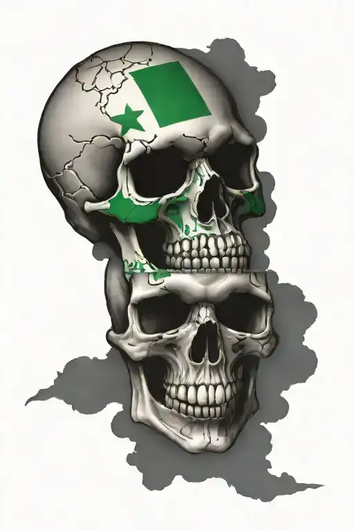 Nigerian Flag On A Skull