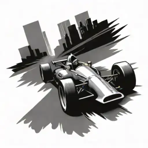 Modern Indy 500 Building And Car Driving Towards Me