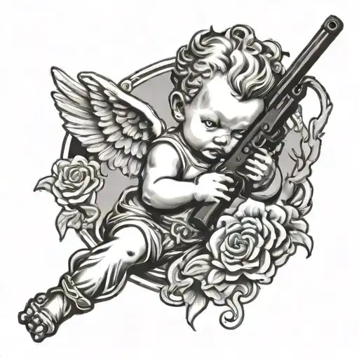 Cherub With Gun