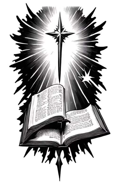 Bethlehelm Star Shining Down Onto A Bible Verse