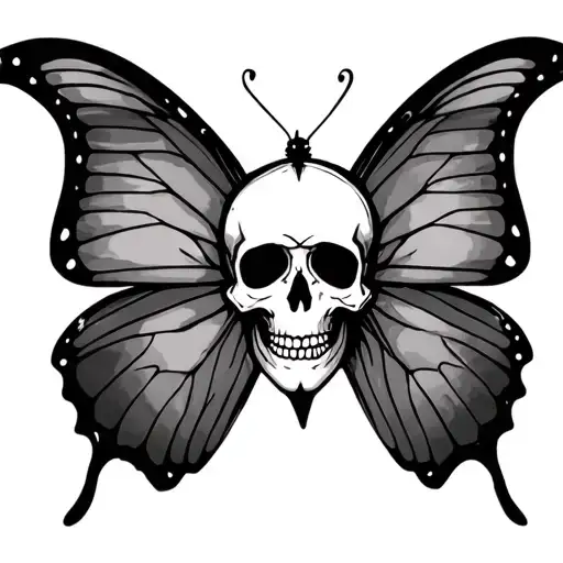 The Shape Of A Butterfly With A Skull Inside It