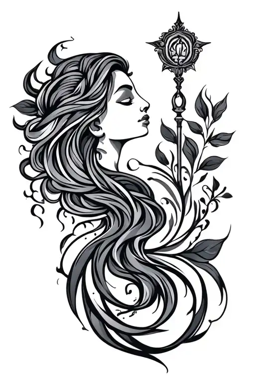 Feminine Energy Symbol Combined With Wealth And Marriage