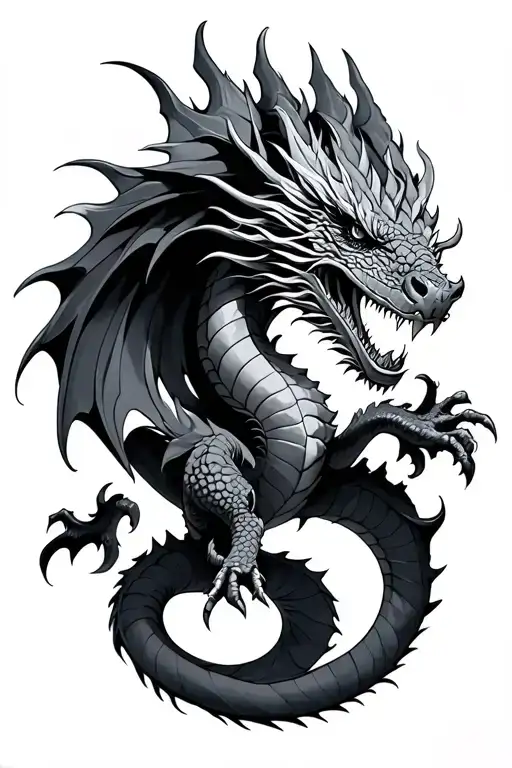 Dragon Black Grey