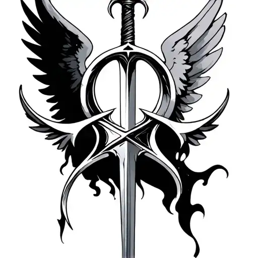 The Angelic Rune From The Shadowhunters Series Pierced By A Sword