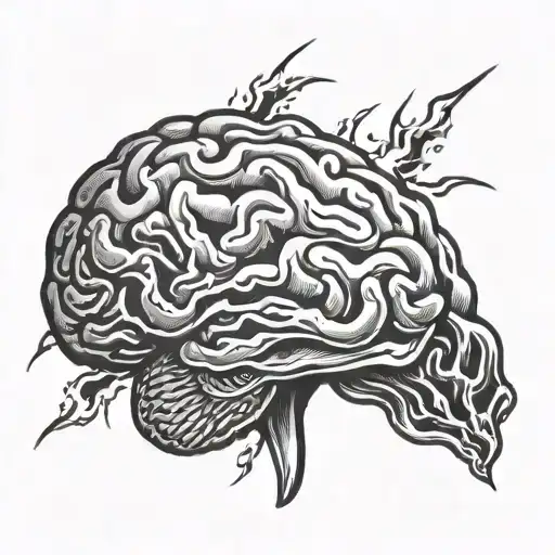 Lighting Storm Human Brain Composed
