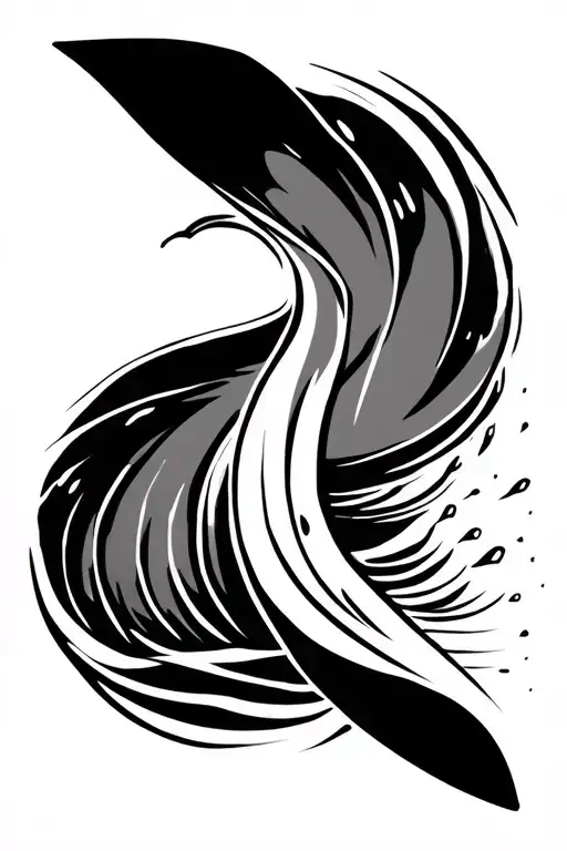 Simple Clean Kayak And Waves Forming The Shape Outline