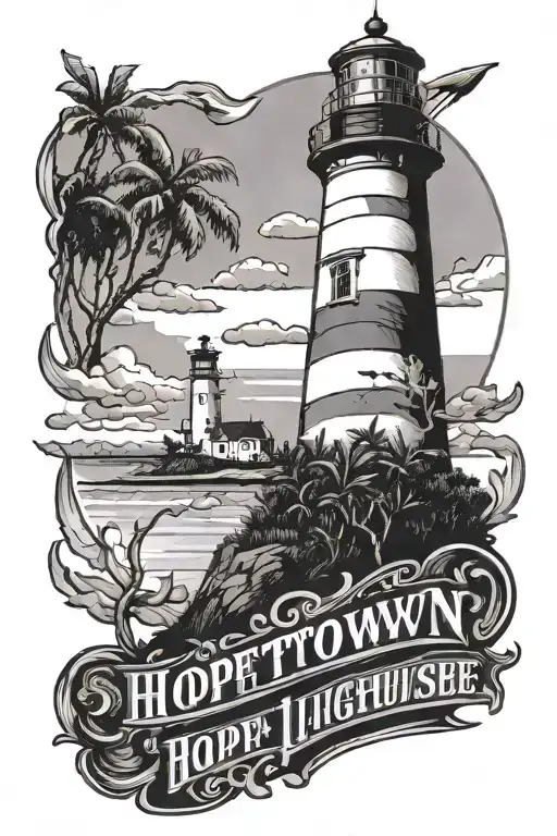 Hopetown Lighthouse And It Says Bush Bros Under It