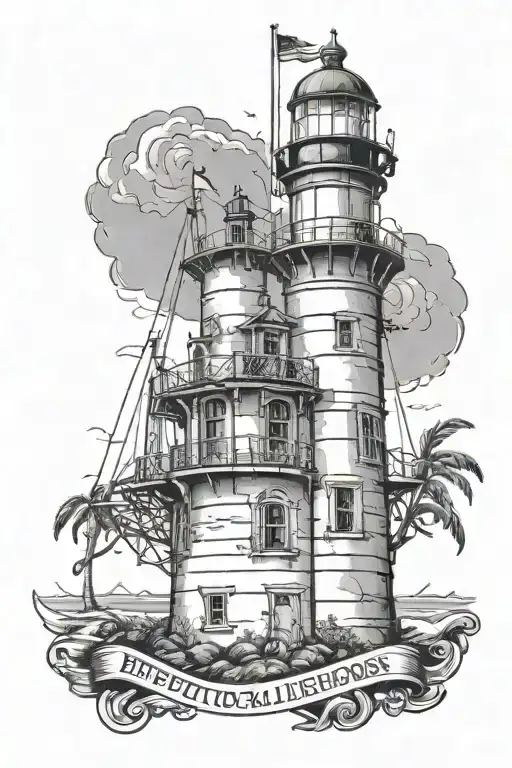 Hopetown Lighthouse And Underneath It Says Bush Bros