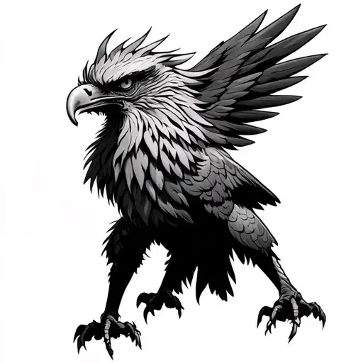 Griffon Standing In Anger