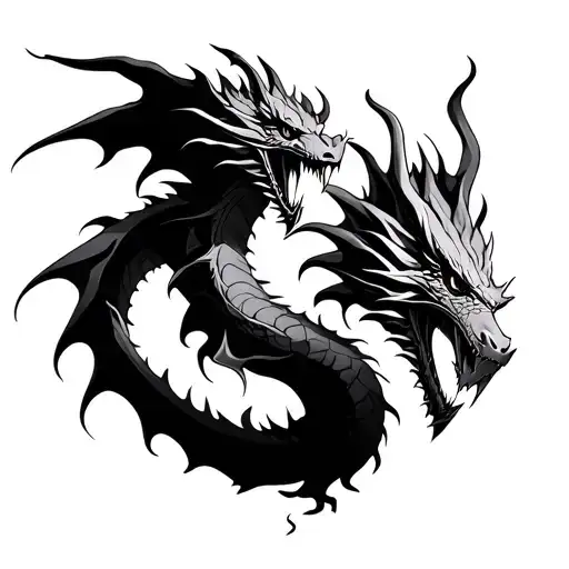 Fire Dragon Fighting Demons