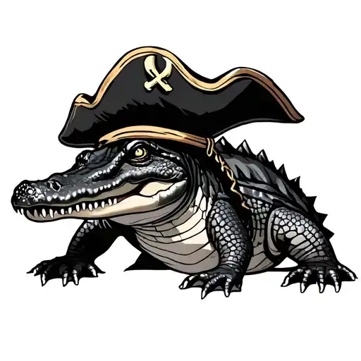 Alligator Wearing A Buccaneer Hat
