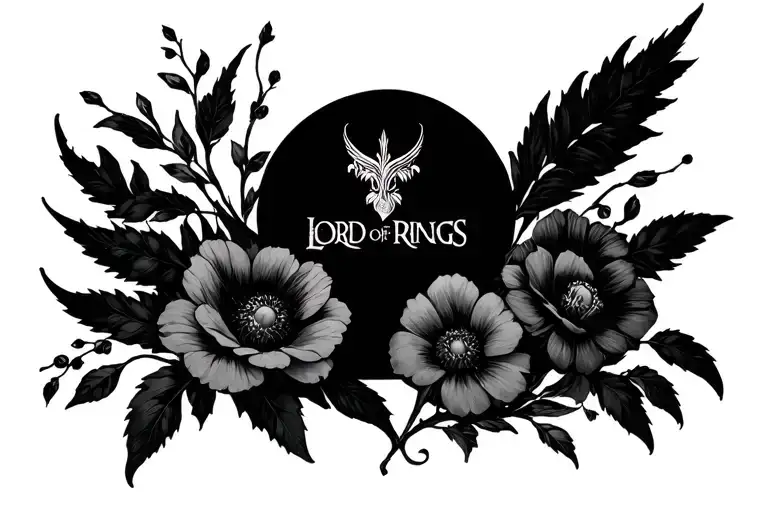 Lord Of The Rings Flowers And Map