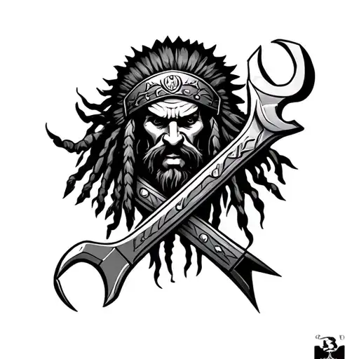 Dread War Chief Hold Wrench Crossed Together