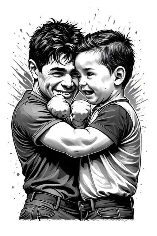 Small To Say Dad Colliding Fists With Your Child