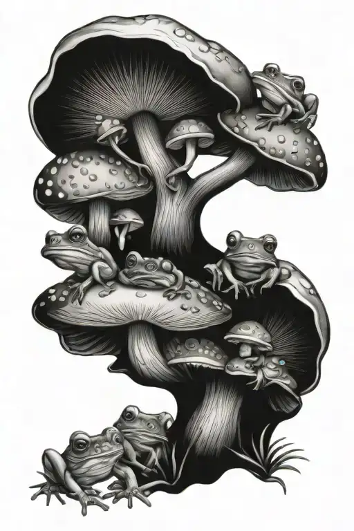 Mushrooms And Frogs